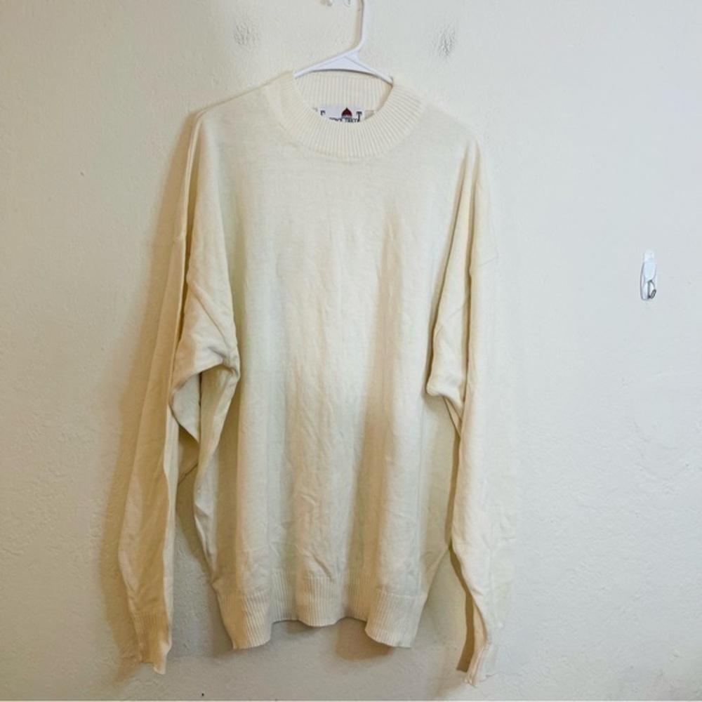 Florence Tricot Vintage Wool Blend Pullover Sweater Men Size XXL Cream